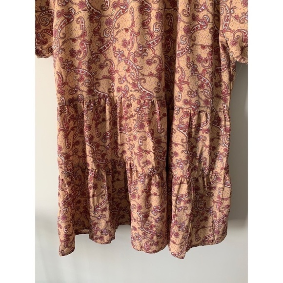 NWT Hayden Los Angeles Ruffle Neck Paisley Tiered Mini DressSize Small - Picture 7 of 16